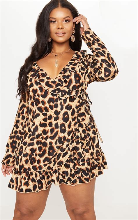 plus size leopard print dress|More.